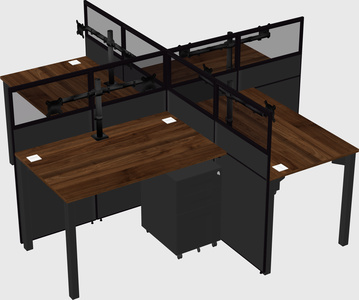 Quad office cubicles