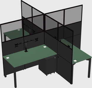 Quad office cubicles