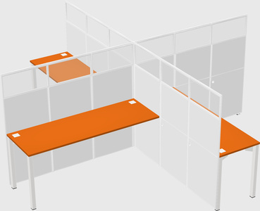Quad office cubicles