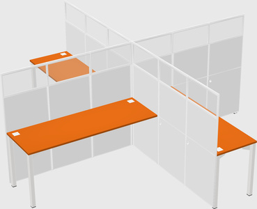 Quad office cubicles