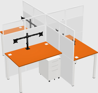 Quad office cubicles