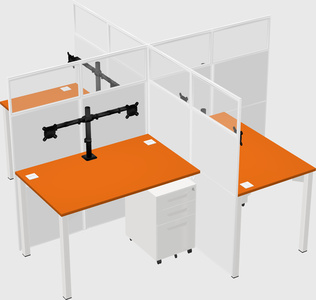 Quad office cubicles