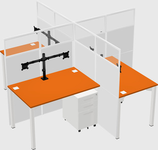 Quad office cubicles
