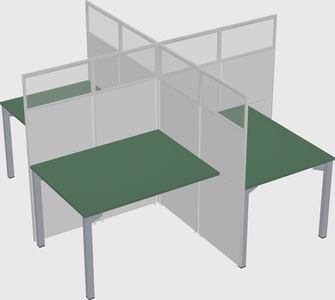 Quad office cubicles