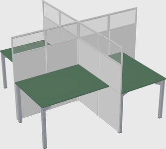Quad office cubicles