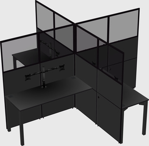 Quad office cubicles