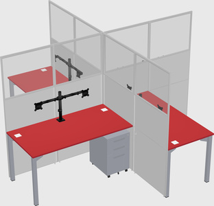 Quad office cubicles