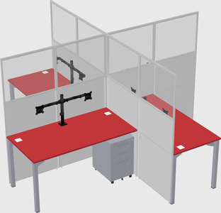 Quad office cubicles
