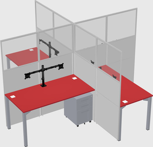 Quad office cubicles
