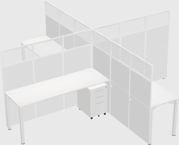 Quad office cubicles