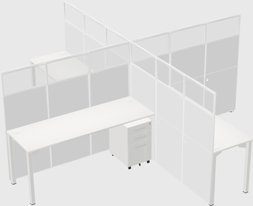 Quad office cubicles
