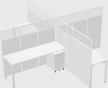 Quad office cubicles