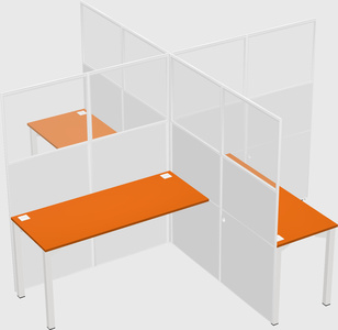 Quad office cubicles