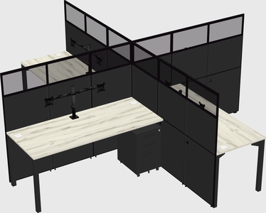 Quad office cubicles