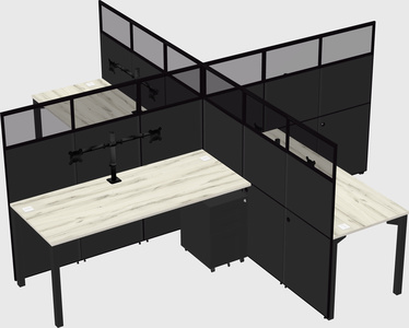 Quad office cubicles