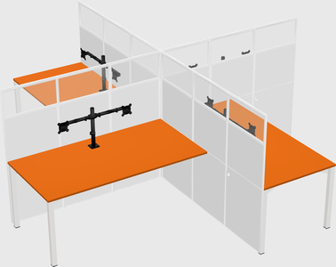 Quad office cubicles