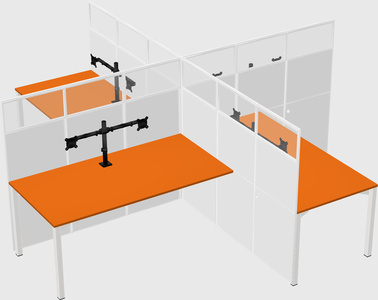 Quad office cubicles