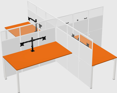 Quad office cubicles