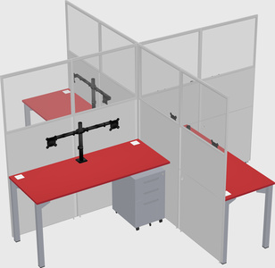 Quad office cubicles