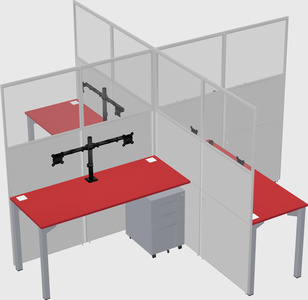 Quad office cubicles