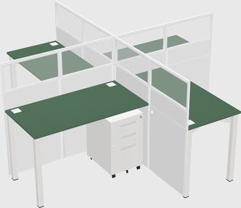 Quad office cubicles