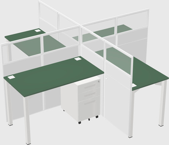 Quad office cubicles