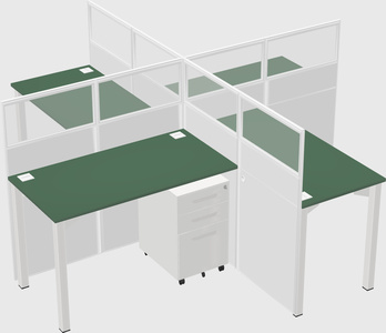 Quad office cubicles