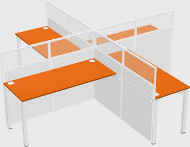 Quad office cubicles