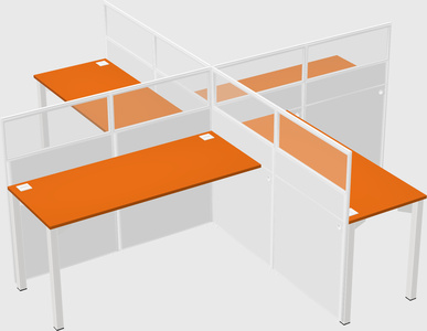 Quad office cubicles
