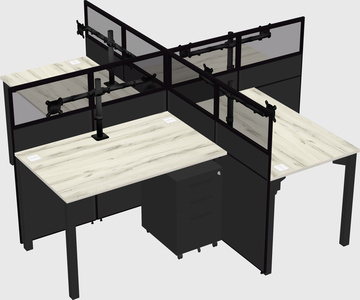 Quad office cubicles