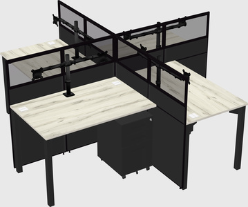 Quad office cubicles