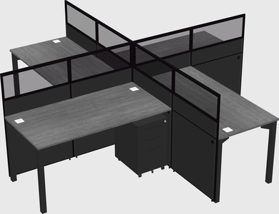 Quad office cubicles