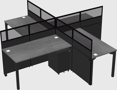 Quad office cubicles