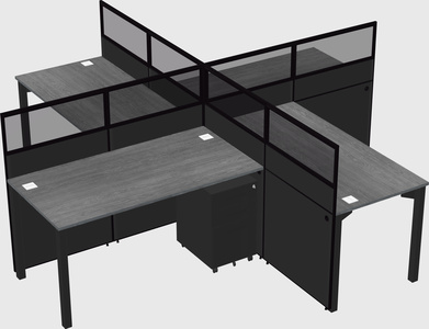 Quad office cubicles