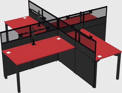 Quad office cubicles