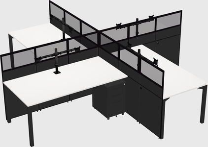 Quad office cubicles