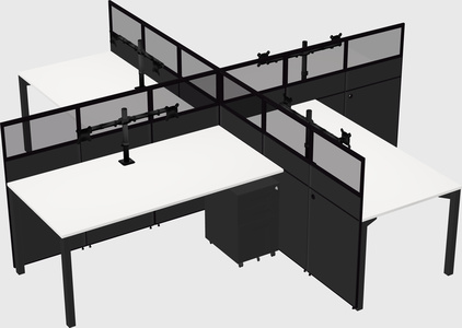 Quad office cubicles
