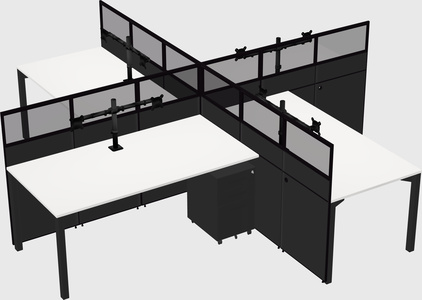 Quad office cubicles
