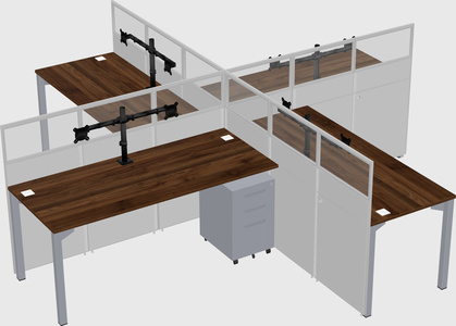 Quad office cubicles