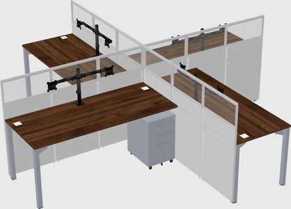 Quad office cubicles