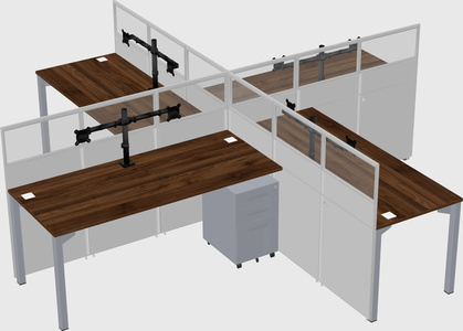 Quad office cubicles