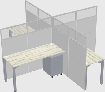 Quad office cubicles