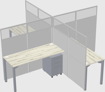 Quad office cubicles