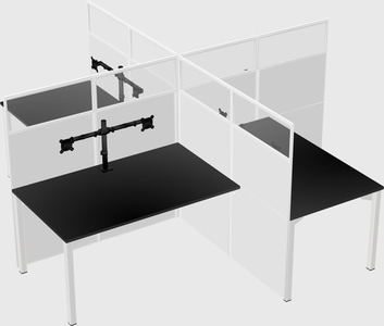 Quad office cubicles