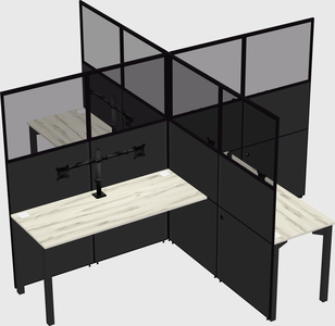Quad office cubicles