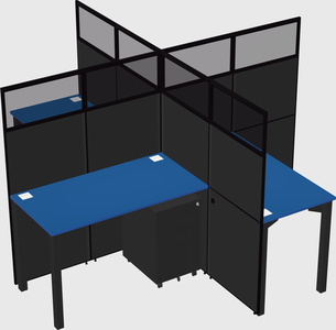 Quad office cubicles