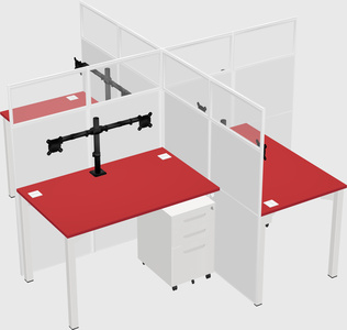 Quad office cubicles
