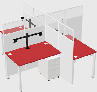 Quad office cubicles