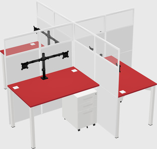 Quad office cubicles