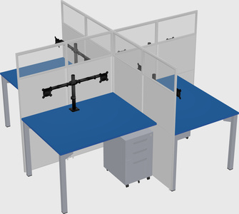 Quad office cubicles